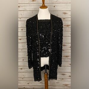 Vintage Styleworks 100% silk sequin/beaded tunic